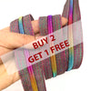 PRE-ORDER: Buy 2 Get 3rd Free: #5 SPARKLE RAINBOW Nylon Zipper Tape - NO PULLS (1 Yard)