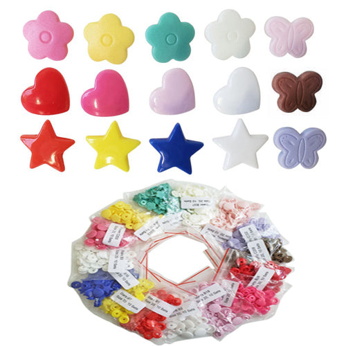 KAM Snaps Starter Set 100 Snaps Soft Rainbow & Pliers for Plastic Snaps K1  (for Sizes 16, 20, 22)