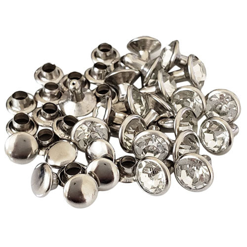 50 Full Sets Crystal Rhinestone Rivetssilver/gold Finished7 Sizes  Availablesnap Rivets Presse Pour Rivet Rivets for Leather Crafting 