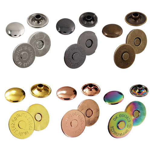 Sbest 20 Sets 18mm Coppery Strong Magnetic Button Clasps,Round Magnetic Snaps Bag Button Clasps Closure Purse Handbag with Washer Nickel DIY Craft
