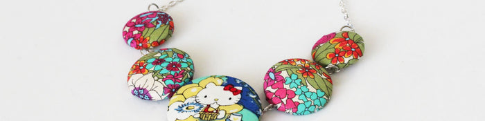 DIY Fabric Covered Button Necklace (No-Sew Tutorial)