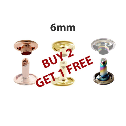 Buy 2 Get 3rd Free: 6mm Double Cap Rivets - KAMsnaps®