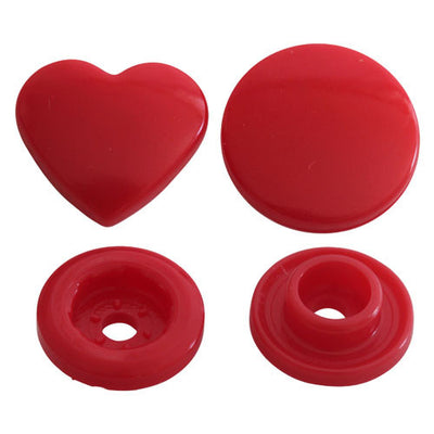 KAM Plastic Snaps Heart Hearts Shapes Size 20 Complete Set Caps Socket Stud