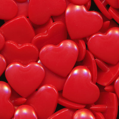 KAM Plastic Snaps Heart Shape Hearts Shapes Size 20 Sets B38 Red