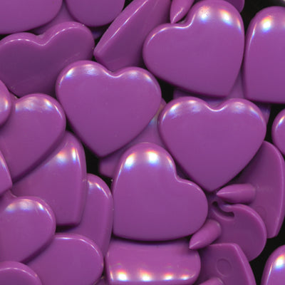 1/4 Light Purple Heart Shaped Buttons