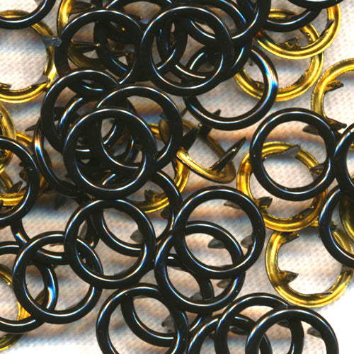 Size 16 Open-Ring Snaps - B5 Black (25 Sets)
