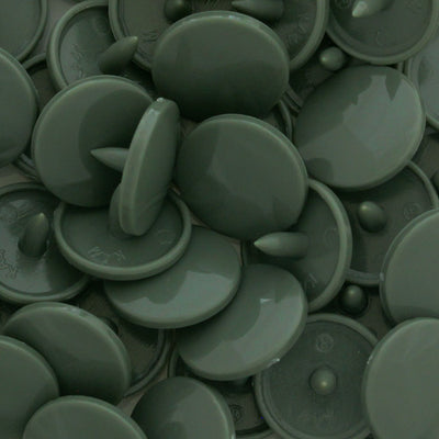 KAM Plastic Snaps Size 20 Parts Caps Sockets Studs B9 Olive Gray