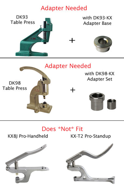 KAMsnaps Punch Setter Press KX Dies for Utility Spring Metal Snaps