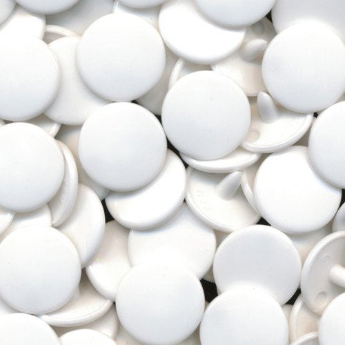 KAM Plastic Snaps Size T5 CPSIA Compliant Lead Tested Glossy B3 White