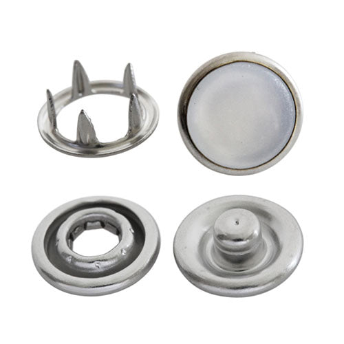 12mm Pearl Snaps - White (50 Sets)