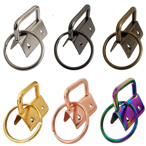 Key Fob Hardware / Bag Strap Ends with Split Rings (10-Pack)