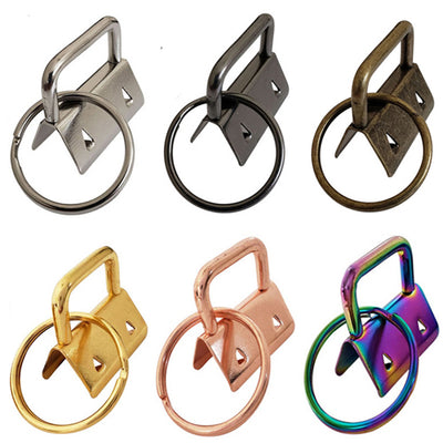 10 Key Fob Hardware w/ Key Rings Sets - 1 Inch (25 mm) - Pick From 6  Finishes