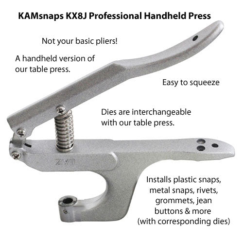 Professional Handheld Press for Snaps, Rivets, Grommets & Buttons (KX8J KAM)