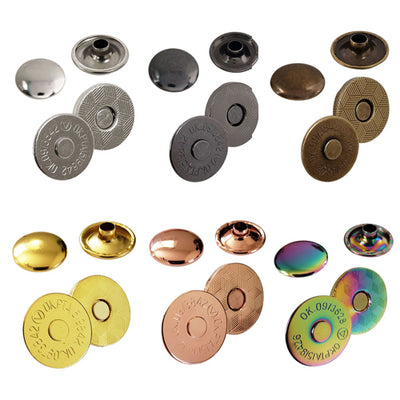 Magnetic Snap, Riveted Backs, Antique Brass, Multiple Sizes