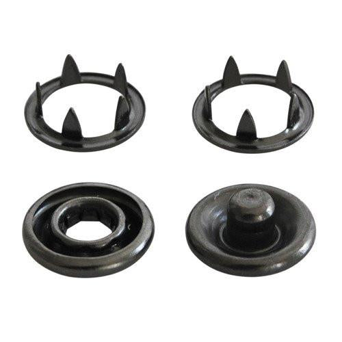 Size 16 Open-Ring Snaps - Gunmetal (50 Sets)
