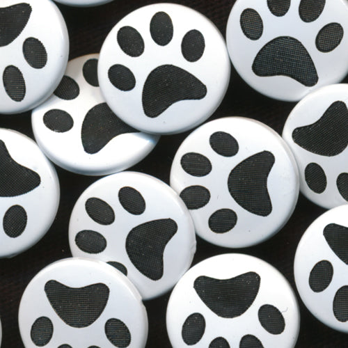 Two-Toned Engraved Paw Print (White)