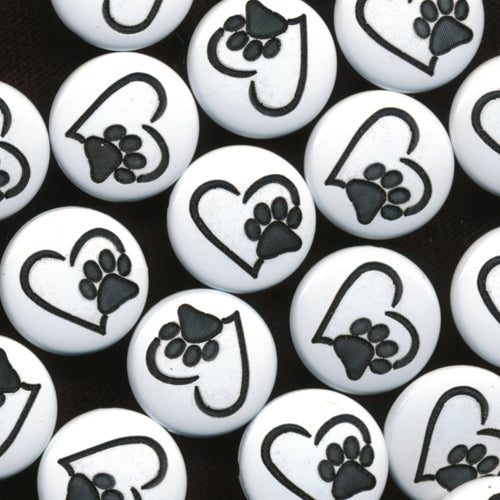 Two-Toned Engraved Paw & Heart