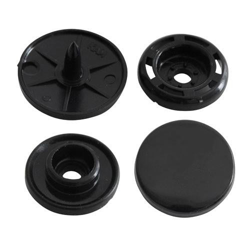 KAM Professional Plastic Snaps Large Size 22 B5 Black Complete Sets